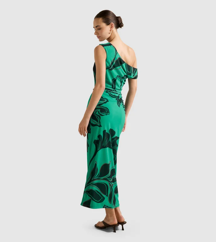 forever new  GISELLA Printed Tipped Mesh Midi Dress for Women | Best Price UAE